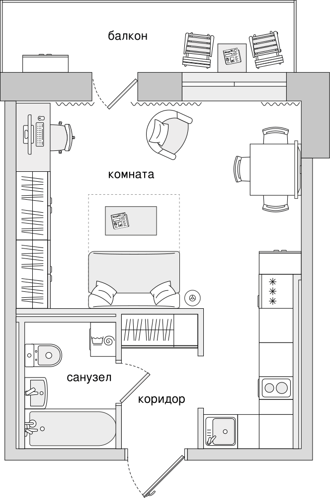 Студия, 33 м² — ЖК ЖК Северный