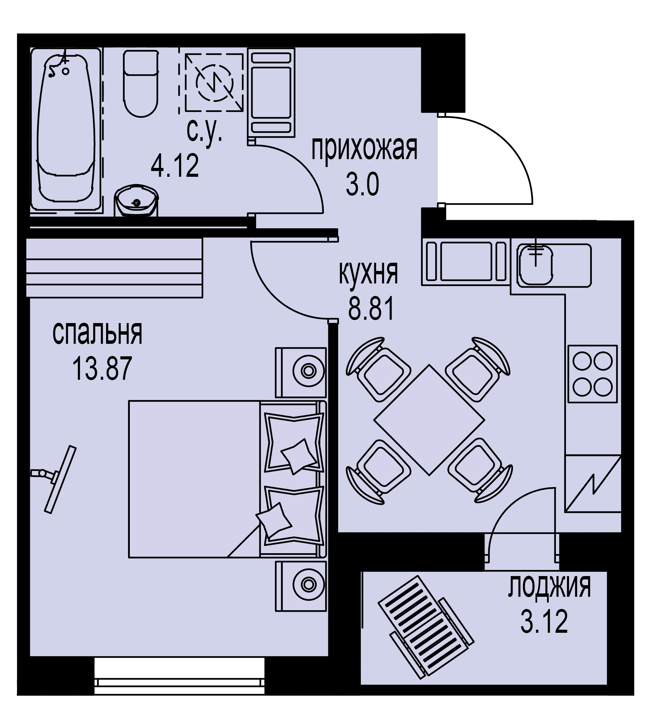 1-комнатная, 32 м² — ЖК ЖК ID Мурино (Айди Мурино)