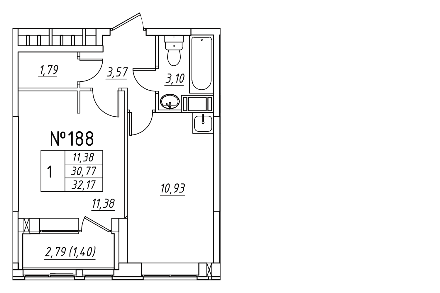 1-комнатная, 34 м² — ЖК ЖК Лиговский сити - Второй квартал (Ligovsky City)