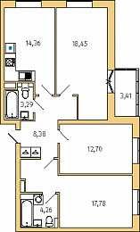 1-комнатная, 81 м² — ЖК ЖК Янила Драйв