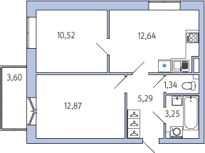 1-комнатная, 47 м² — ЖК ЖК Янила Драйв