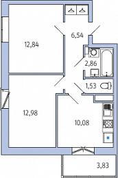 1-комнатная, 48 м² — ЖК ЖК Янила Драйв