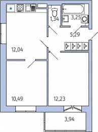1-комнатная, 46 м² — ЖК ЖК Янила Драйв