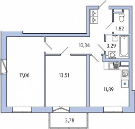 1-комнатная, 59 м² — ЖК ЖК Янила Драйв
