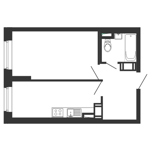 1-комнатная, 34 м² — ЖК ЖК Морская Звезда