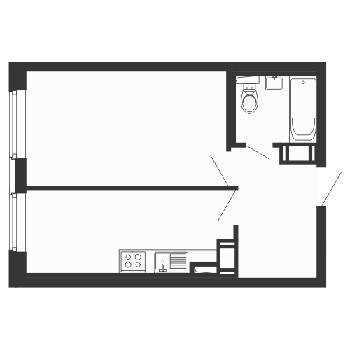 1-комнатная, 35 м² — ЖК ЖК Морская Звезда