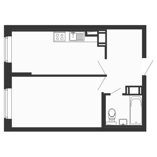 1-комнатная, 37 м² — ЖК ЖК Морская Звезда