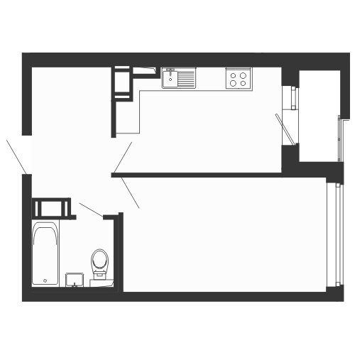 1-комнатная, 37 м² — ЖК ЖК Морская Звезда