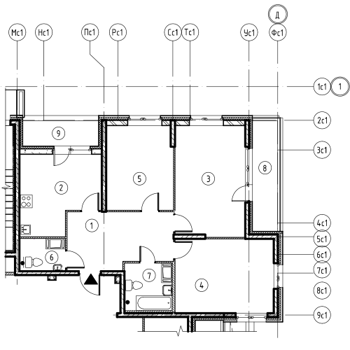 3-комнатная, 84 м² — ЖК ЖК Охта Хаус