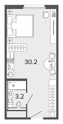 Студия, 33 м² — ЖК Апарт-отель Studio Moskovsky (Студио Московский)