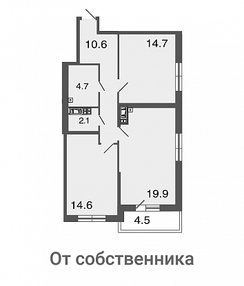 2-комнатная, 67 м² — ЖК ЖК Петровская ривьера