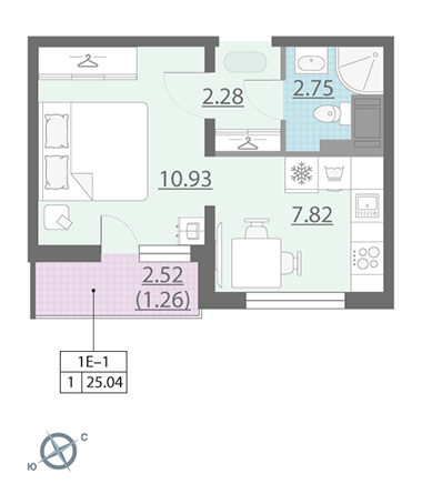 Студия, 25 м² — ЖК ЖК Ручьи