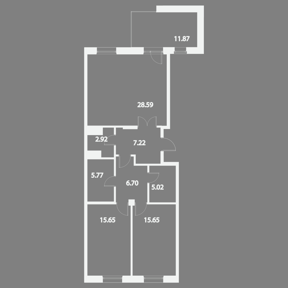 2-комнатная, 91 м² — ЖК Жилой дом Ye's Residence (Йес Резиденс)