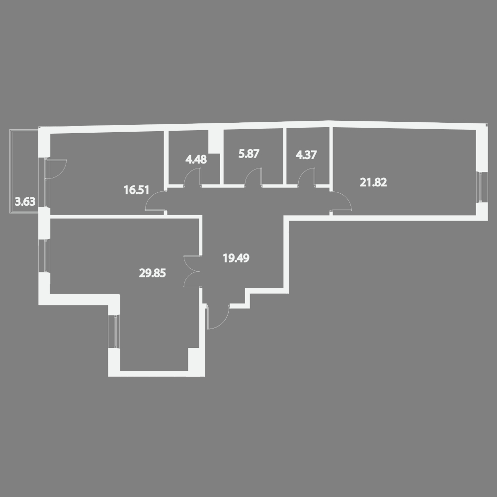 2-комнатная, 104 м² — ЖК Жилой дом Ye's Residence (Йес Резиденс)