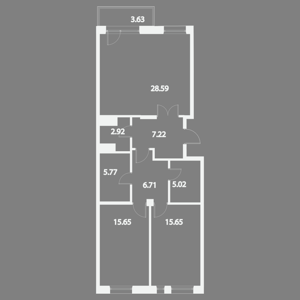 2-комнатная, 89 м² — ЖК Жилой дом Ye's Residence (Йес Резиденс)