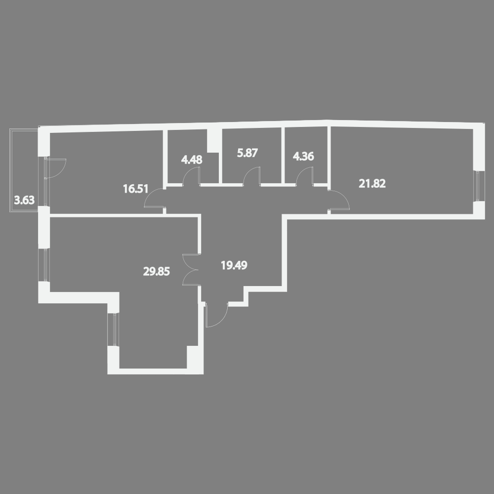 2-комнатная, 104 м² — ЖК Жилой дом Ye's Residence (Йес Резиденс)