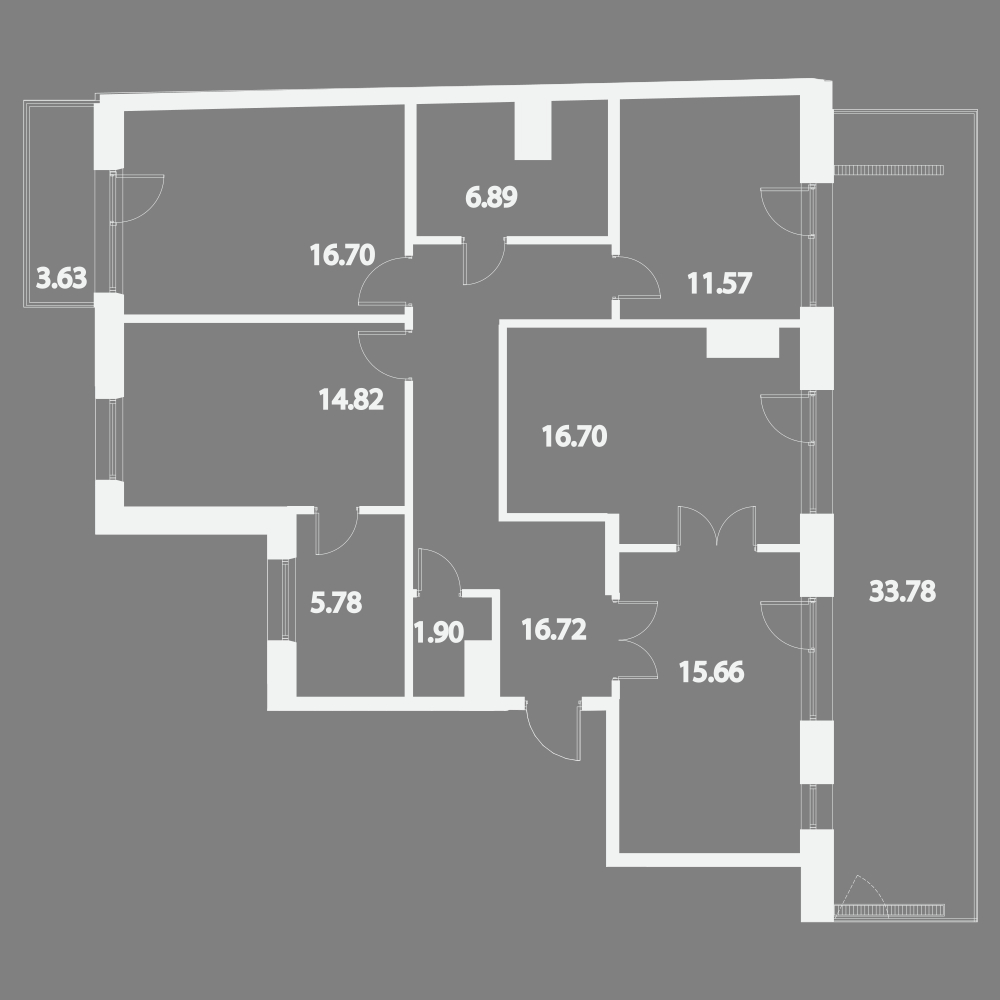 4-комнатная, 119 м² — ЖК Жилой дом Ye's Residence (Йес Резиденс)