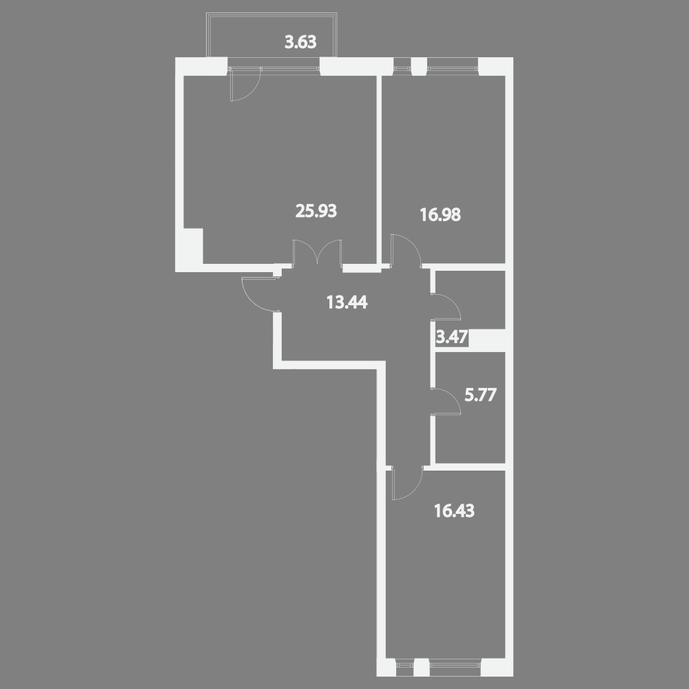 2-комнатная, 84 м² — ЖК Жилой дом Ye's Residence (Йес Резиденс)