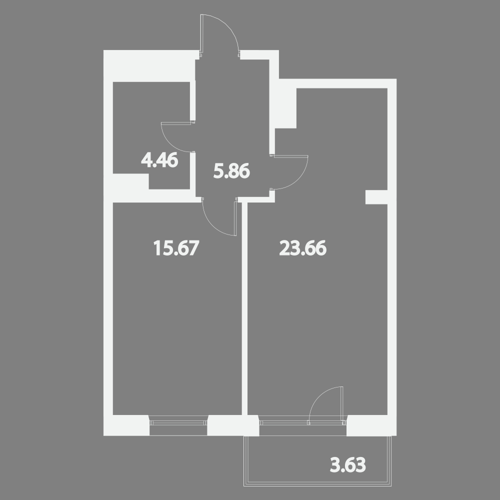 1-комнатная, 51 м² — ЖК Жилой дом Ye's Residence (Йес Резиденс)