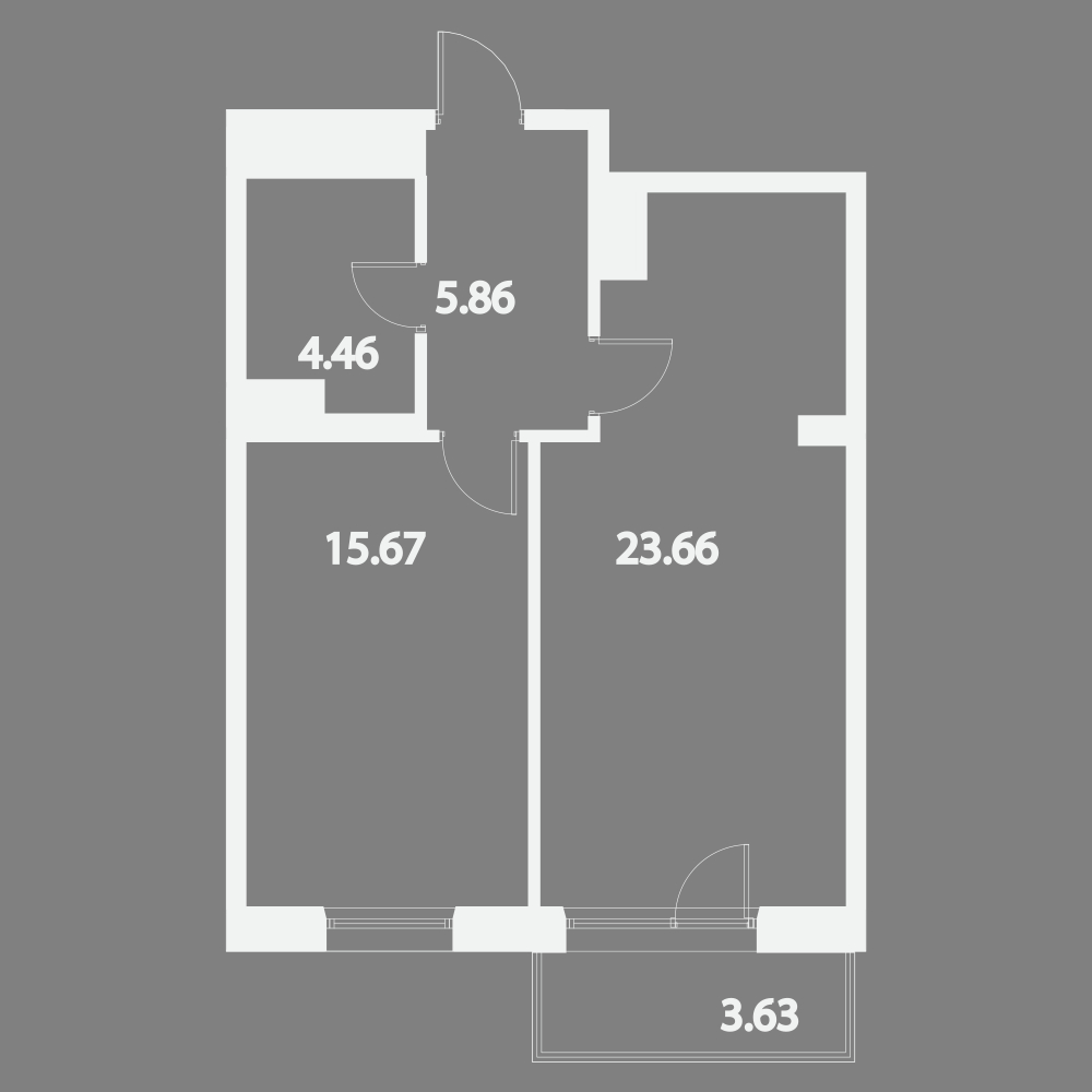 1-комнатная, 51 м² — ЖК Жилой дом Ye's Residence (Йес Резиденс)