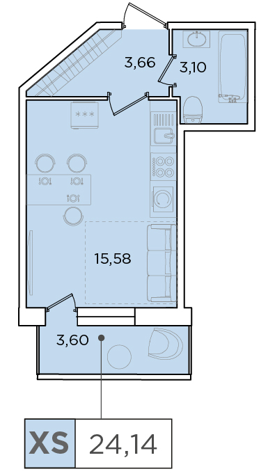 Студия, 24.14 м² — ЖК ЖК Forest Аквилон (Форест Аквилон)