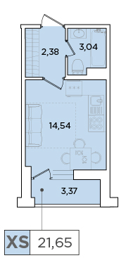 Студия, 21.65 м² — ЖК ЖК Forest Аквилон (Форест Аквилон)