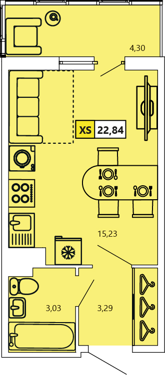 Студия, 22.78 м² — ЖК ЖК «Ол Инклюзив (All Inclusive)»