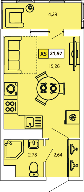 Студия, 21.84 м² — ЖК ЖК «Ол Инклюзив (All Inclusive)»