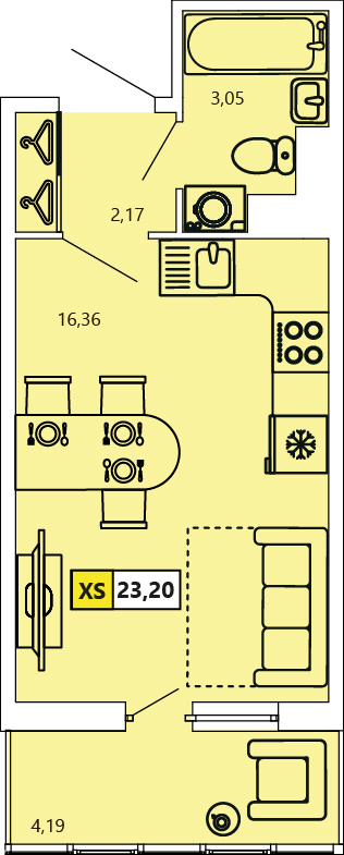 Студия, 23.2 м² — ЖК ЖК «Ол Инклюзив (All Inclusive)»
