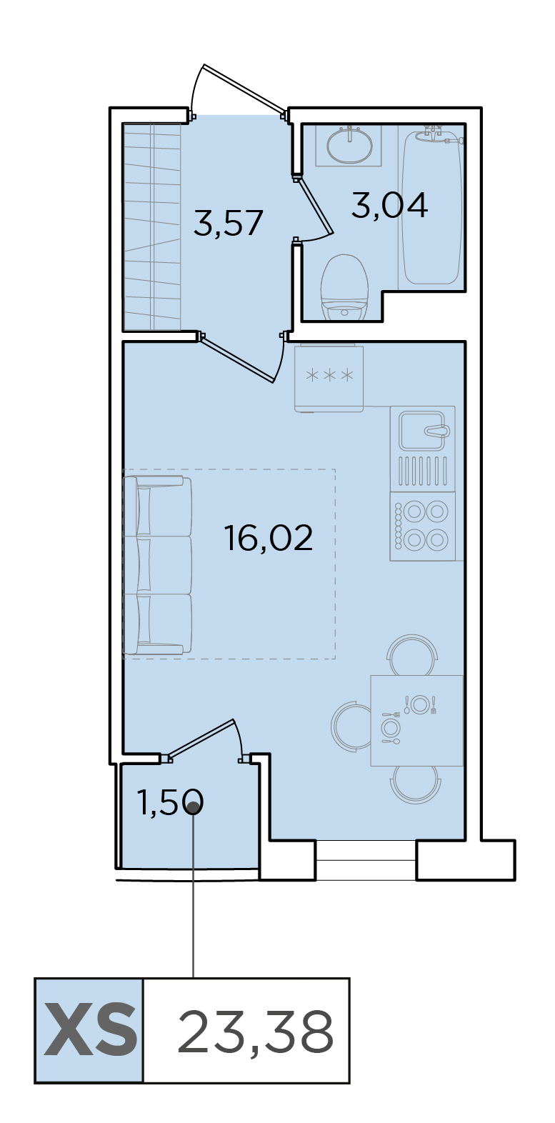 Студия, 23.38 м² — ЖК ЖК Forest Аквилон (Форест Аквилон)