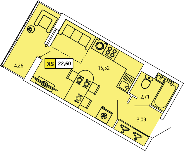 Студия, 22.6 м² — ЖК ЖК «Ол Инклюзив (All Inclusive)»