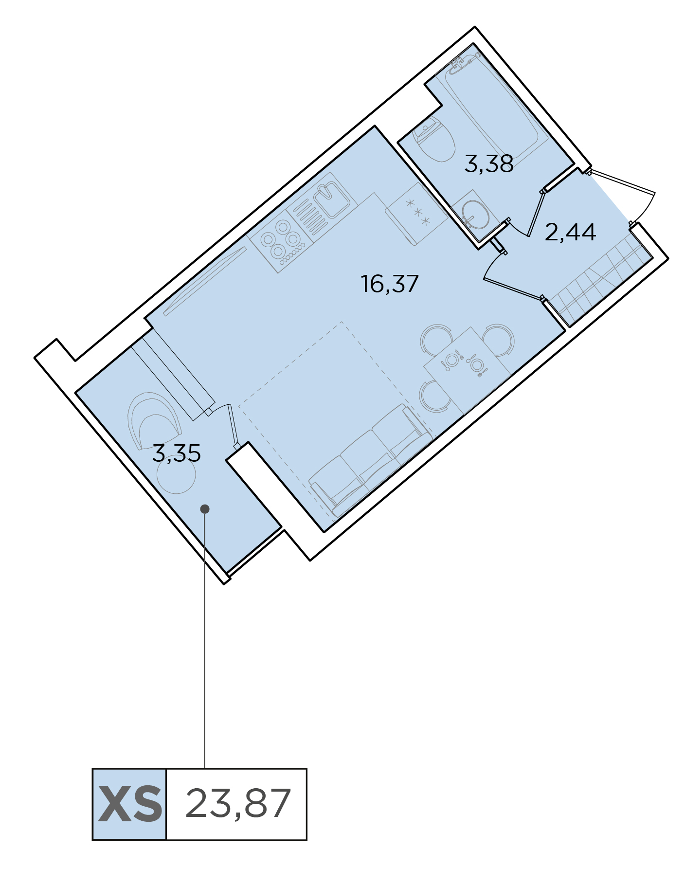 Студия, 23.87 м² — ЖК ЖК Forest Аквилон (Форест Аквилон)
