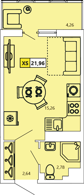 Студия, 21.83 м² — ЖК ЖК «Ол Инклюзив (All Inclusive)»