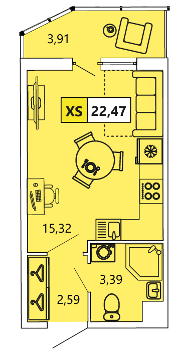 Студия, 22.47 м² — ЖК ЖК «Ол Инклюзив (All Inclusive)»