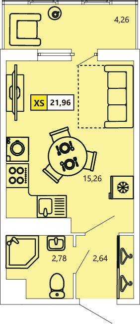Студия, 22.02 м² — ЖК ЖК «Ол Инклюзив (All Inclusive)»