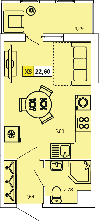 Студия, 22.6 м² — ЖК ЖК «Ол Инклюзив (All Inclusive)»