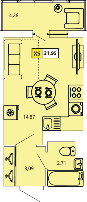 Студия, 21.77 м² — ЖК ЖК «Ол Инклюзив (All Inclusive)»