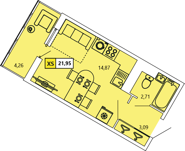 Студия, 22.03 м² — ЖК ЖК «Ол Инклюзив (All Inclusive)»