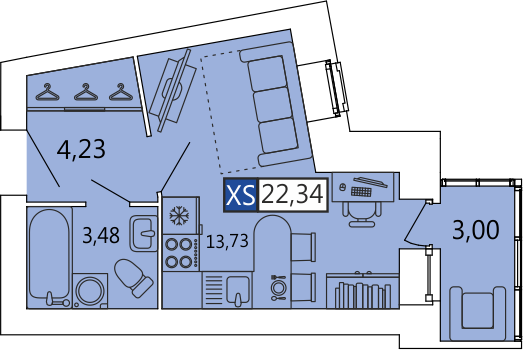 Студия, 22.34 м² — ЖК ЖК СолнцеPark (Солнце Парк)