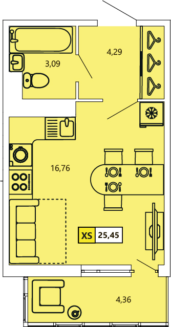 Студия, 25.52 м² — ЖК ЖК «Ол Инклюзив (All Inclusive)»