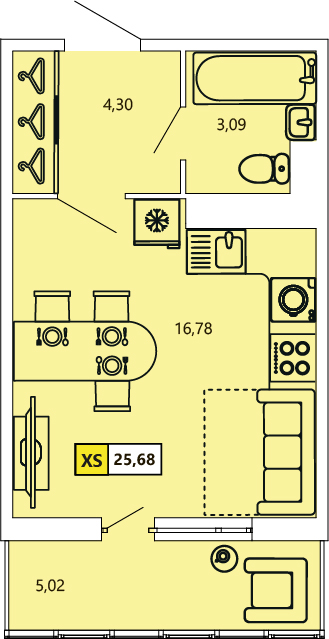 Студия, 25.81 м² — ЖК ЖК «Ол Инклюзив (All Inclusive)»