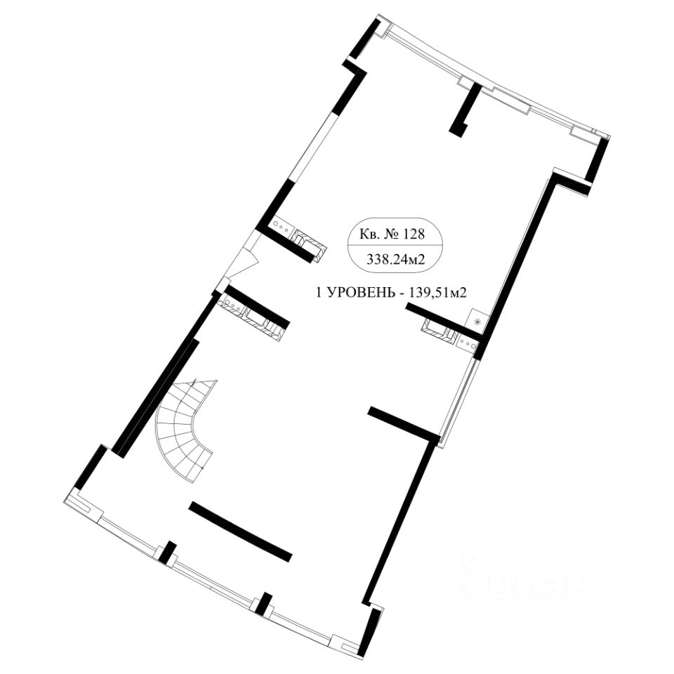 4-комнатная, 337.98 м² — ЖК ЖК Маршал