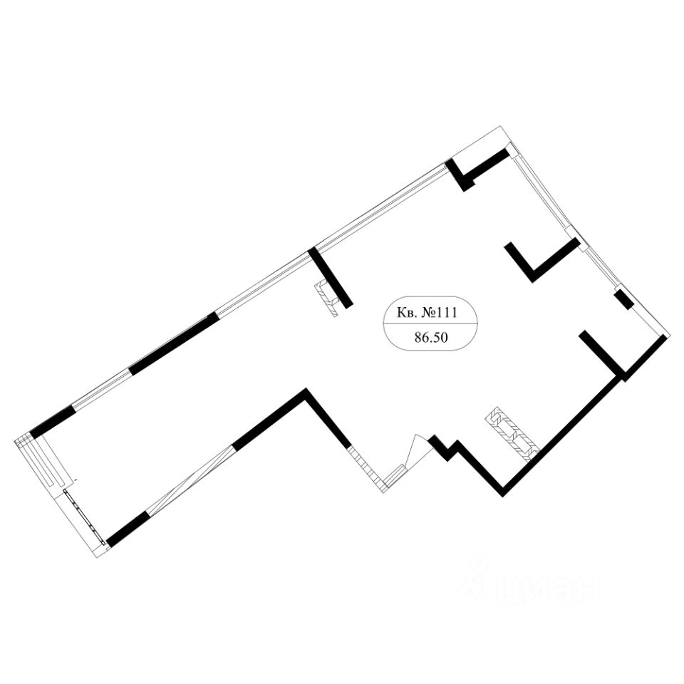 3-комнатная, 79.18 м² — ЖК ЖК Маршал