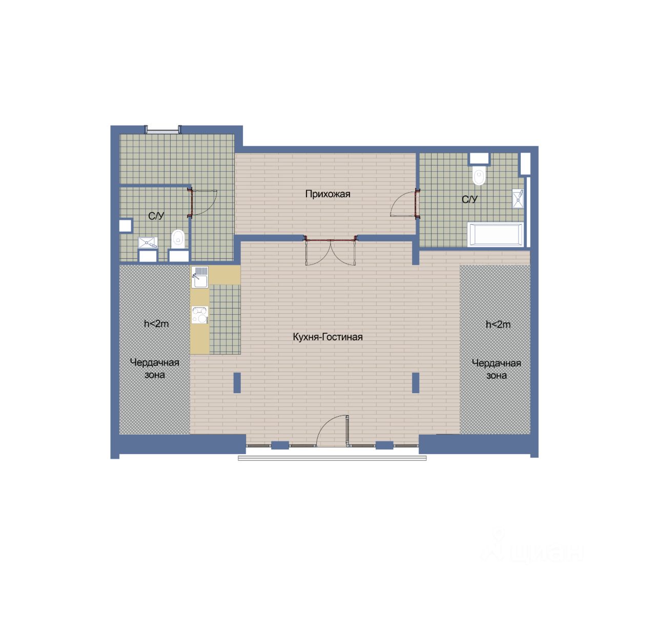 1-комнатная, 91.67 м² — ЖК ЖК Маршал